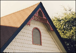 Flying Circle Gable Decoration and Open Vent installed in gable